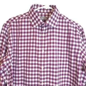 MICHAEL Kors Burgandy GINGHAM Button Shirt